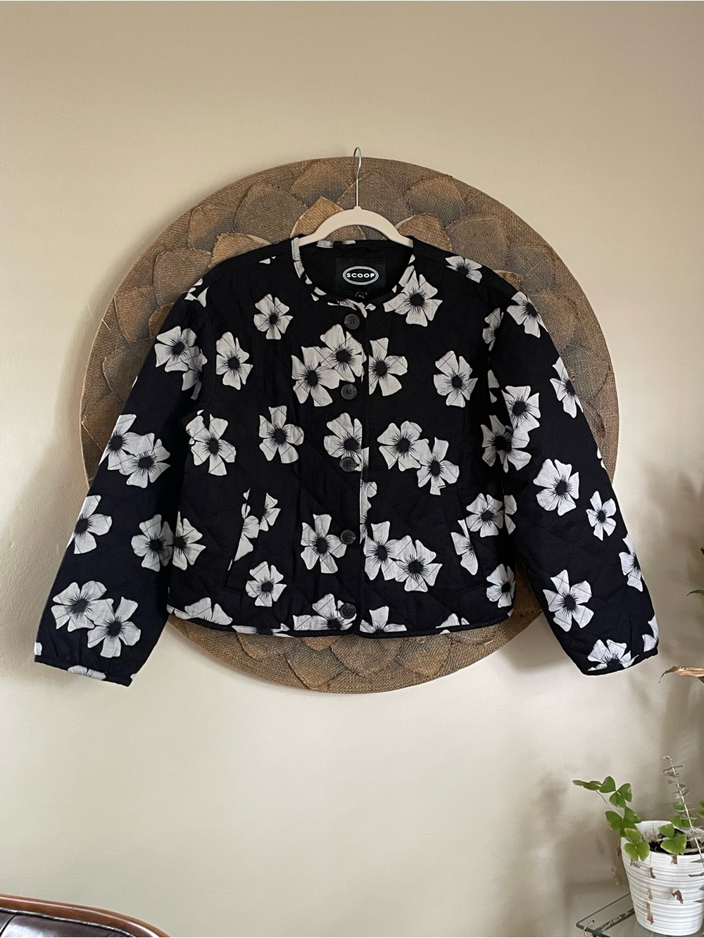 Scoop Floral Quilted Jacket NWOT
